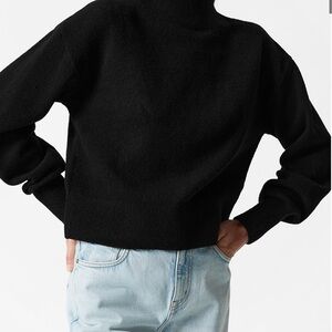 & Other Stories Mock Neck Sweater Black